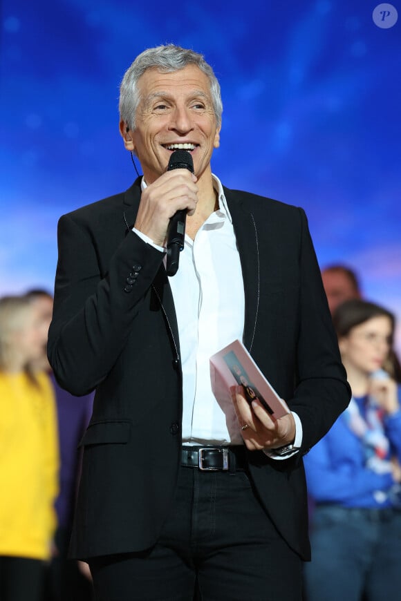 Nagui - Les personnalités se mobilisent lors de la 37ème édition du Téléthon sur le plateau de France 2, avec pour parrain Vianney. Cette année, 80,6 millions de dons ont été promis. Le 9 décembre 2023. © Coadic Guirec / Bestimage