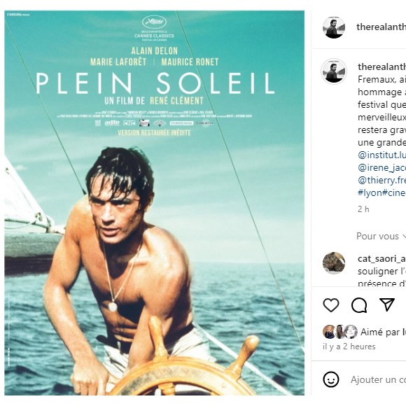 Anthony Delon réagit à son passage au festival Lumière à Lyon qui a rendu hommage à Alain Delon