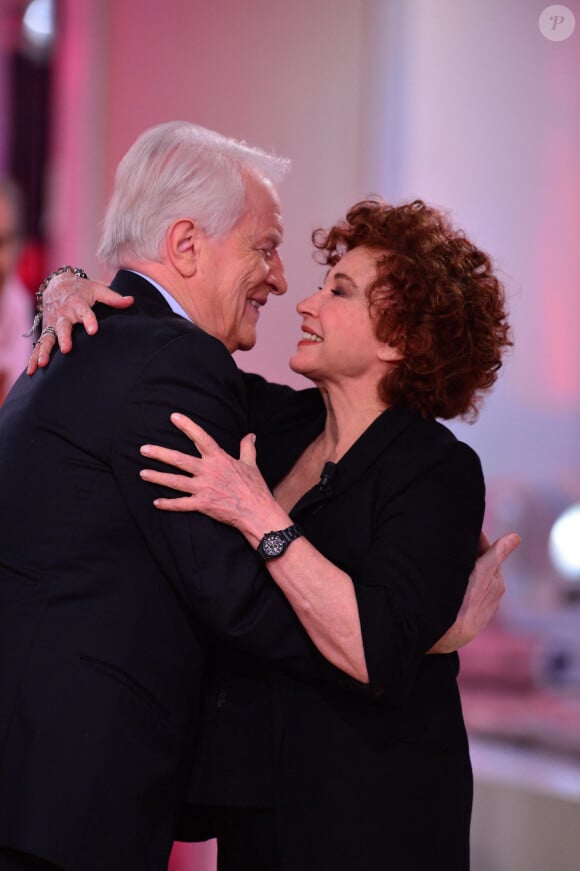 André Dussolier et Marlène Jobert lors de l'enregistrement de Vivement Dimanche à Paris, France, le 2 décembre 2014. Photo par Max Colin/ABACAPRESS.COM