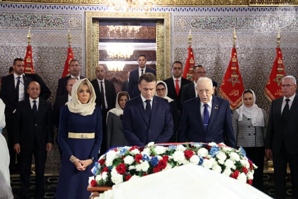 Jordan Bardella et Marion Maréchal ont fustigé la présence de l'humoriste au Maroc
 
Le Président de la République, Emmanuel Macron et la première dame Brigitte Macron se recueillent au Mausolée de Mohammed V à Rabat au Maroc le 29 Octobre 2024. © Dominique Jacovides/Bestimage