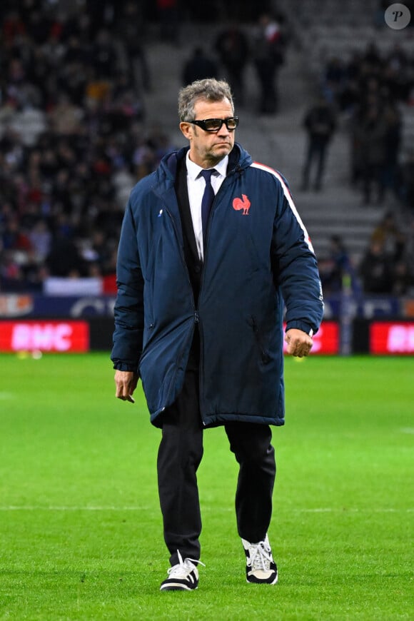 Fabien Galthié au Stade Pierre Mauroy de Lille, France.