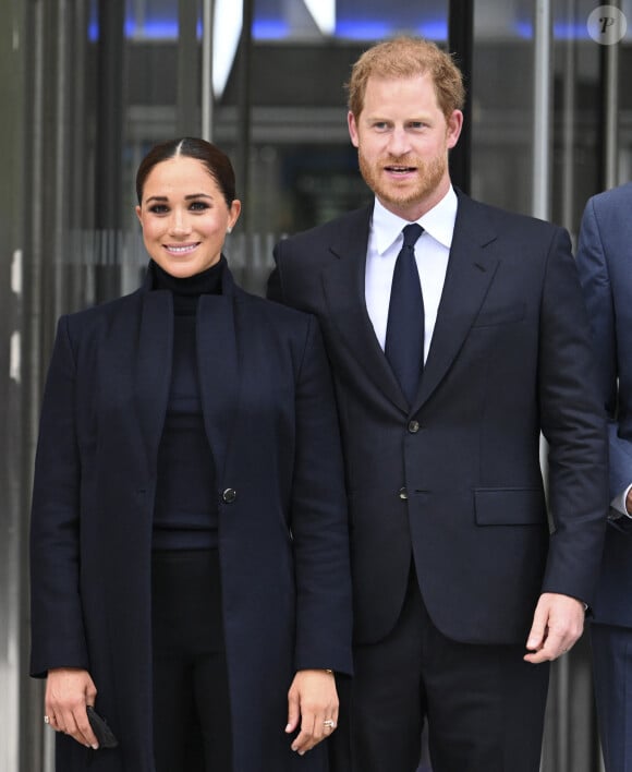 Le prince Harry, duc de Sussex et Meghan Markle, duchesse de Sussex, en visite à New York, le 23 septembre 2021. © Taidgh Barron/Zuma Press/Bestimage 