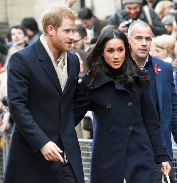 Le prince Harry et sa fiancée Meghan Markle arrivent au "Nottingham Contemporary" pour la journée mondiale de la lutte contre le Sida à Nottingham à l'occasion de leur première visite officielle depuis leurs Fiançailles à Nottingham le 1er decembre 2017. 