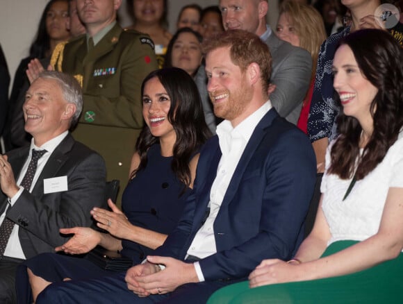 Meghan Markle, duchesse de Sussex (enceinte), le prince Harry, duc de Sussex lors d'une réception au War Memorial Museum à Auckland, Nouvelle Zélande le 30 octobre 2018. 