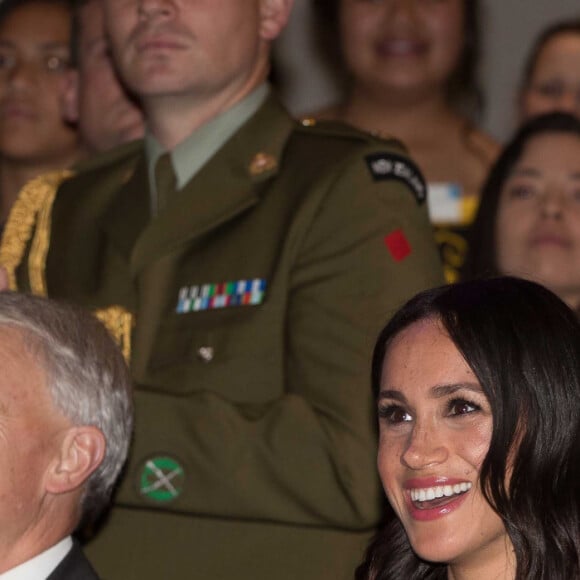 Meghan Markle, duchesse de Sussex (enceinte), le prince Harry, duc de Sussex lors d'une réception au War Memorial Museum à Auckland, Nouvelle Zélande le 30 octobre 2018. 