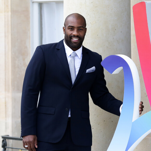 Teddy Riner - Le président de la République française a reçu les membres de la délégation française de Paris2024 ainsi que ses deux prédécesseurs au palais de l'Elysée à Paris, France, le 16 septembre 2017. © Stéphane Lemouton/Bestimage