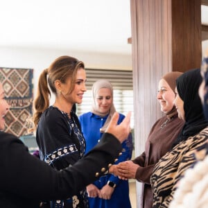 La reine Rania lors d'une visite à Wadi Musa, à Ma'an, en Jordanie, le 9 janvier 2024. Photo par Balkis Press/ABACAPRESS.COM