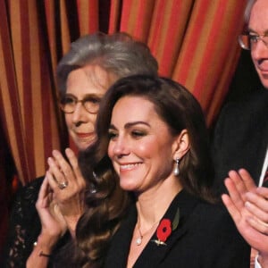 Sa robe était ornée d'une broche en forme de coquelicot qui symbolise le souvenir depuis la Première Guerre mondiale
Le prince William, prince de Galles, Catherine Kate Middleton, princesse de Galles - La famille royale du Royaume Uni assiste au Festival du souvenir (Festival of Remembrance) au Royal Albert Hall, Londres le 9 novembre 2024. © Chris Ratcliffe / Pool / Julien Burton via Bestimage 