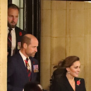 Le prince William, prince de Galles, Catherine Kate Middleton, princesse de Galles à la sortie du Festival du souvenir (Festival of Remembrance) au Royal Albert Hall, Londres le 9 novembre 2024