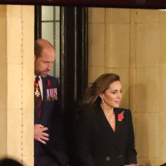 Le prince William, prince de Galles, Catherine Kate Middleton, princesse de Galles à la sortie du Festival du souvenir (Festival of Remembrance) au Royal Albert Hall, Londres le 9 novembre 2024