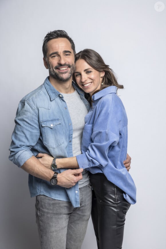 Exclusif - Florent Peyre et sa compagne Virginie Stref - Backstage - Enregistrement de l'émission "La Chanson secrète 11" à Paris, diffusée le 24 juin sur TF1. © Jacovides-Moreau / Bestimage 