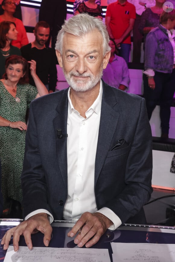 Exclusif - Gilles Verdez, sur le plateau de l’émission « TPMP » présentée par C.Hanouna et diffusée en direct sur C8, Paris, France, le 23 septembre 2024. © Jack Tribeca / Bestimage