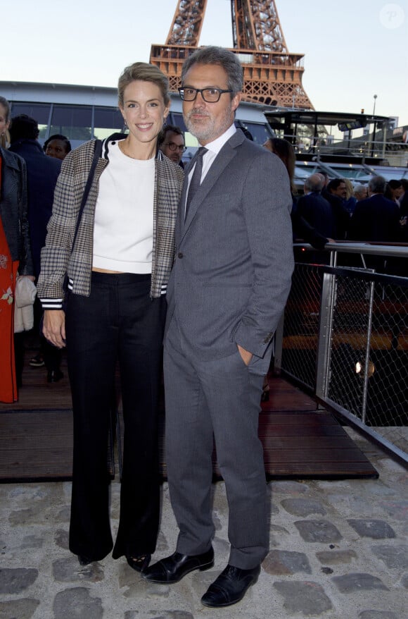 Exclusif - Julie Andrieu et son mari Stéphane Delajoux - Baptême du bateau "Ducasse sur Seine" à Paris. Le 27 septembre 2018© Julio Piatti / Bestimage 