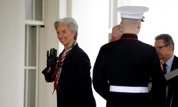 Christine Lagarde à son arrivée à la Maison Blanche