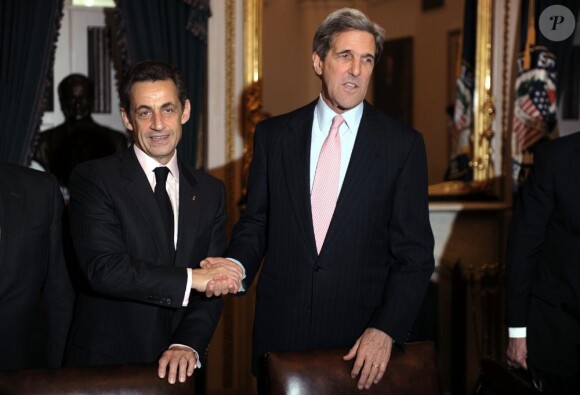 Nicolas Sarkozy et John Kerry le 30 mars au Capitole