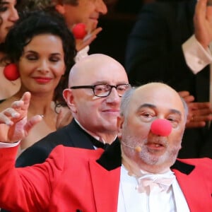 Catherine Deneuve, Gerard Jugnot et Michel Blanc - Exclusif - Gala de l'Union Des Artistes sous la presidence de Catherine Deneuve et Michel Blanc au Cirque Alexis Gruss a Paris le 12 Novembre 2012 