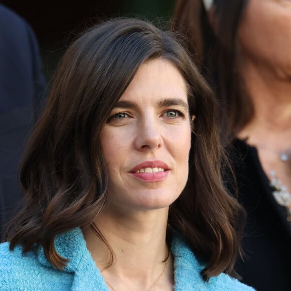 Charlotte Casiraghi dans la cour du palais princier le jour de la fête nationale de Monaco le 19 novembre 2024. © Jean-Charles Vinaj / Pool Monaco / Bestimage 