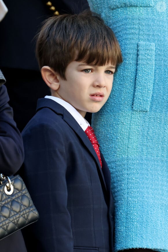 Balthazar Rassam dans la cour du palais princier le jour de la fête nationale de Monaco le 19 novembre 2024. © Jean-Charles Vinaj / Pool Monaco / Bestimage 