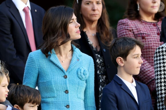 Charlotte Casiraghi, Raphaël Elmaleh dans la cour du palais princier le jour de la fête nationale de Monaco le 19 novembre 2024. © Jean-Charles Vinaj / Pool Monaco / Bestimage 