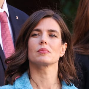 Charlotte Casiraghi, Balthazar Rassam dans la cour du palais princier le jour de la fête nationale de Monaco le 19 novembre 2024. © Jean-Charles Vinaj / Pool Monaco / Bestimage 