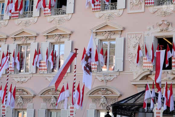 Atmosphère - La famille princière de Monaco au balcon du palais, à l'occasion de la Fête Nationale de Monaco, le 19 novembre 2024. © Jacovides-Bebert/Bestimage 