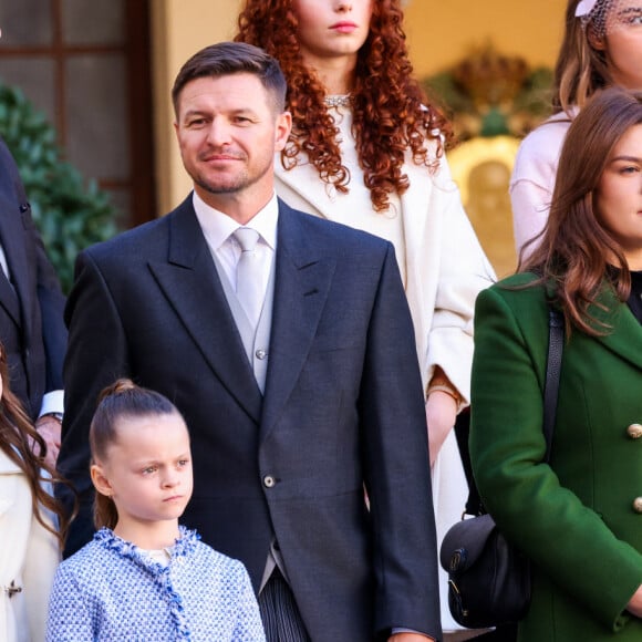 Gareth wittstock, Camille Gottlieb dans la cour du palais princier le jour de la fête nationale de Monaco le 19 novembre 2024. © Jean-Charles Vinaj / Pool Monaco / Bestimage 