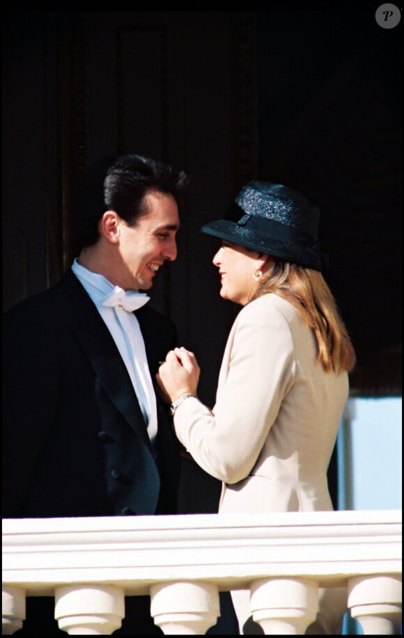 La princesse Stéphanie de Monaco et Daniel Ducruet au balcon du Palais, le jour de la Fête nationale monégasque.