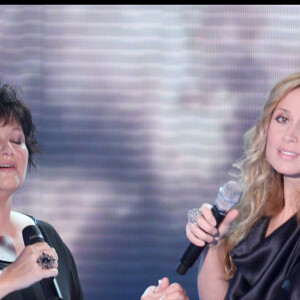 Exclusif - Maurane et Lara Fabian lors de l'émission "Chansons d'Amour pour plus de vie" en direct sur France 3 le 5 octobre 2009 © Guillaume Gaffiot / Bestimage