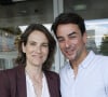 Exclusif - Julian Bugier et sa femme Claire Fournier - Déjeuner dans la loge de France Télévisions lors de la Finale Hommes des Internationaux de France de Tennis de Roland Garros 2024 - Jour 15 à Paris. Le 9 Juin 2024. © Bertrand Rindoff / Bestimage