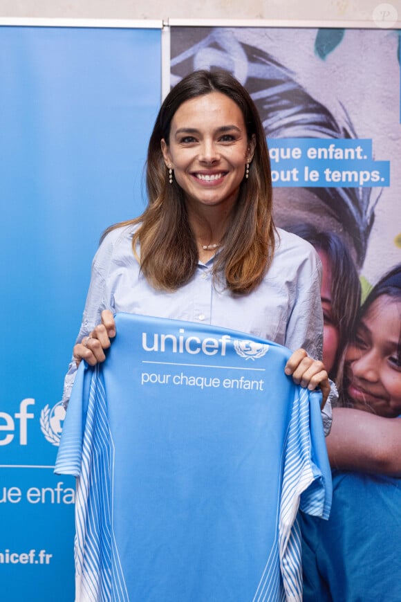 Marine Lorphelin - Conférence de presse pour la course des 10km d’UNICEF à Paris, le 6 novembre 2024. Parrainée par M.Lorphelin, cette course vise à collecter des fonds pour les programmes de nutrition infantile de l’UNICEF, le 2 mars 2025 au coeur du bois de Boulogne. © Pierre Perusseau / Bestimage  Press conference for the UNICEF 10km race in Paris, November 6, 2024. Sponsored by Mr. Lorphelin, this race aims to raise funds for UNICEF's child nutrition programs, on March 2, 2025 in the heart of the Bois de Boulogne. 