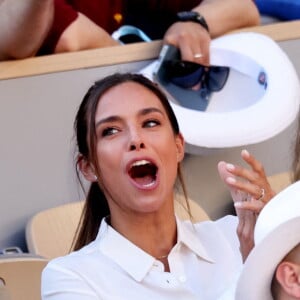 Marine Lorphelin (Miss France 2013) - Célébrités dans les tribunes des internationaux de France de Roland Garros à Paris le 31 mai 2022. © Cyril Moreau - Dominique Jacovides/Bestimage  Celebrities in the stands of the French internationals at Roland Garros in Paris on May 31, 2022. 