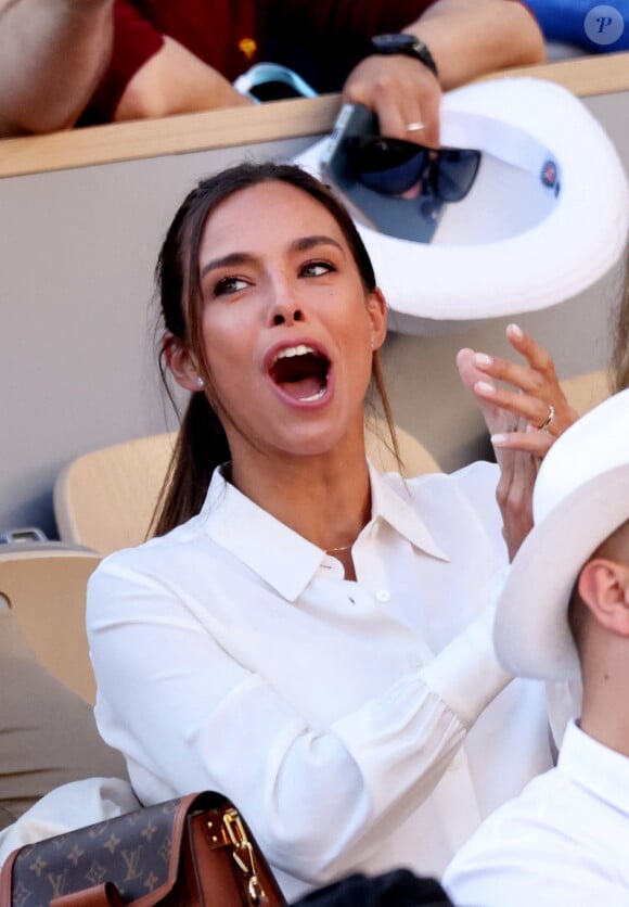 Marine Lorphelin (Miss France 2013) - Célébrités dans les tribunes des internationaux de France de Roland Garros à Paris le 31 mai 2022. © Cyril Moreau - Dominique Jacovides/Bestimage  Celebrities in the stands of the French internationals at Roland Garros in Paris on May 31, 2022. 