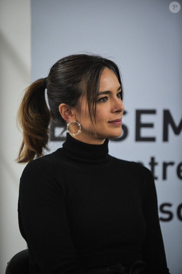 French General practitioner, model and Miss France 2013 Marine Lorphelin looks on during a press visit to the Cystic Fibrosis Resource and Competence Centre (CRCM) at the Necker-Enfants malades Hospital - AP-HP in Paris, France, on December 4, 2023. Photo by Firas Abdullah/ABACAPRESS.COM 