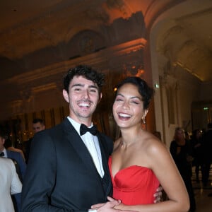 Vaimalama Chaves (Miss France 2019) et son fiancé Nicolas Fleury - Soirée du 10ème anniversaire de l'hôtel Peninsula à Paris le 28 novembre 2024. © Rachid Bellak/Bestimage