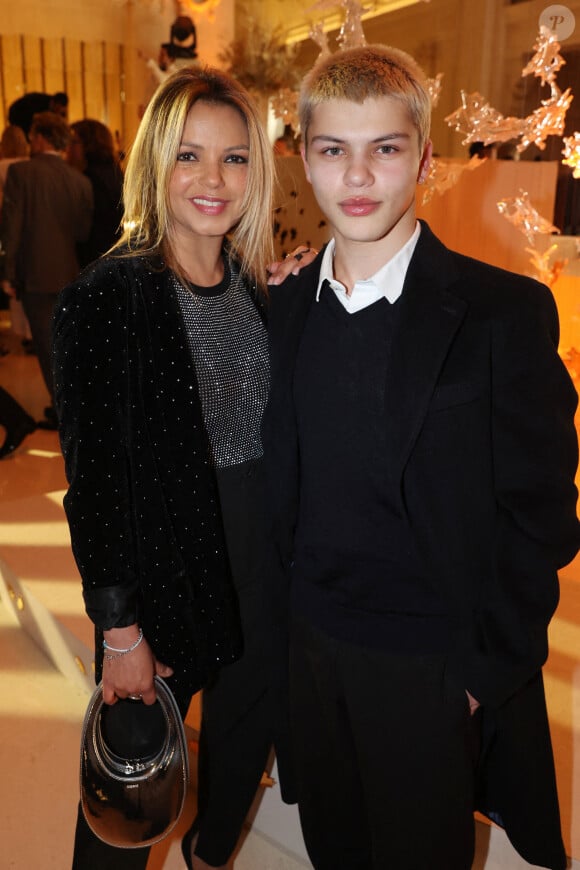 Severine Ferrer et son fils Milo - Soirée du 10ème anniversaire de l'hôtel Peninsula à Paris le 28 novembre 2024. © Jérôme Dominé/ABACA