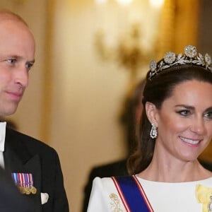 Cet événement se déroulera le 3 décembre au Royaume-Uni ...
Le prince et la princesse de Galles avant le banquet d'État au palais de Buckingham, à Londres, à l'occasion de la visite d'État au Royaume-Uni du président de la Corée du Sud, Yoon Suk Yeol, et de son épouse, Kim Keon Hee. Londres, Royaume-Uni, mardi 21 novembre 2023. Photo par Yui Mok/PA Wire/ABACAPRESS.COM