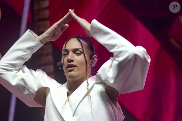 En plus de ses explications, le chanteur appelle à la bienveillance
Djebril Slatni lors du concert de la Star Academy à Lyon, le 15/03/24. Photo Sandrine Thesillat / Panoramic