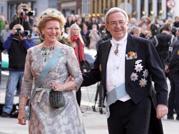Le roi Constantin II de Grèce, et la reine Anne-Marie de Danemark aux 70 ans de la reine Margrethe de Danemark. Copenhague, le 15/04/2010