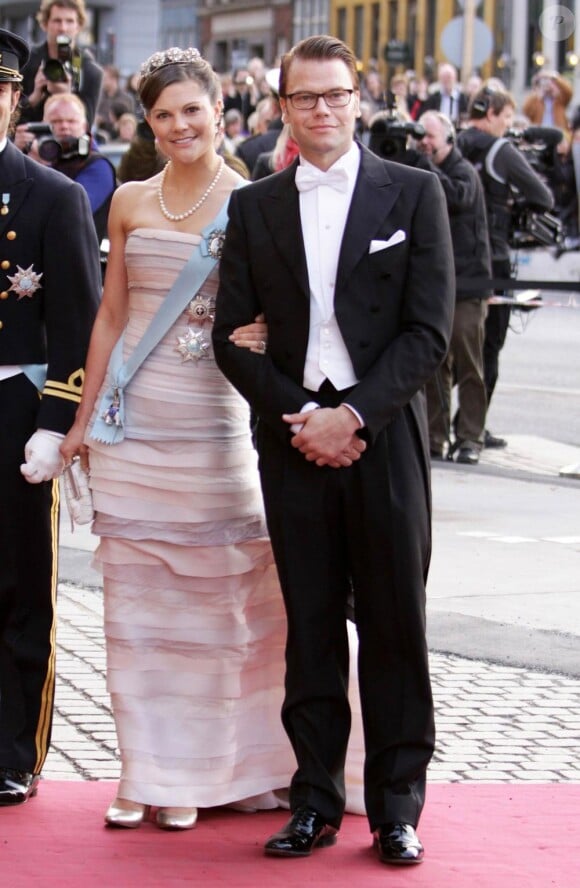 Victoria de Suède et Daniel Westling aux 70 ans de la reine Margrethe de Danemark. Copenhague, le 15/04/2010