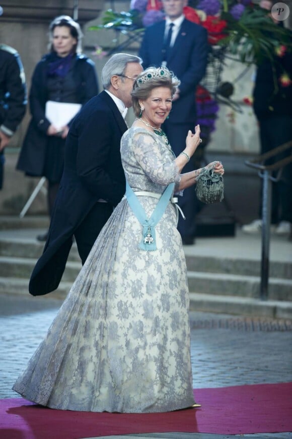 Le roi Constantin II de Grèce et la reine Anne-Marie de Danemark aux 70 ans de la reine Margrethe de Danemark. Copenhague, le 15/04/2010