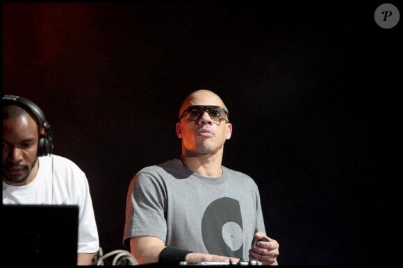 JoeyStarr était le maître de cérémonie de la soirée Orangina Gliss Mix,  au Grand Palais, à Paris, le samedi 24 avril.