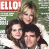 Antonio Banderas et Melanie Griffith, avec leur fille Stella, en couverture d'Hello !