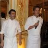 Yannick Alléno et Pierre Marcolini au déjeuner de l'Hôtel Le Meurice, le 6 mai 2010.