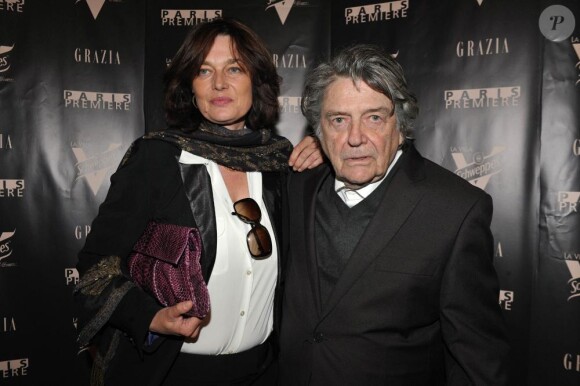 Jean-Pierre Mocky, venu avec son épouse à la soirée organisée par Paris Première, à la Villa Schweppes. 13/05/2010