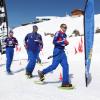 A Tignes, l'ambiance est au beau fixe pour le groupe France et Raymond Domenech, qui ont notamment fait l'ascension d'un glacier et une initation au biathlon...