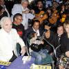 Charles Aznavour, Chico, Alessandra Sublet et Nathalie Delon lors de la soirée de solidarité Chico & les Gypsies au patio de Camargue afin de récolter des fonds pour la cause du don d'organes et celle de l'association Rêves le 28 mai 2010