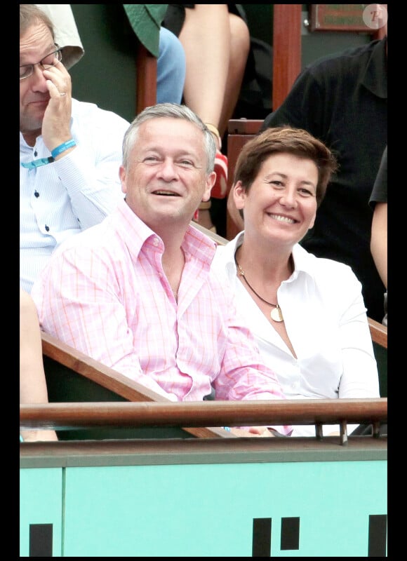 Jean-Marie Messier et Christel Delaval au tournoi de Roland-Garros. 6/06/2010