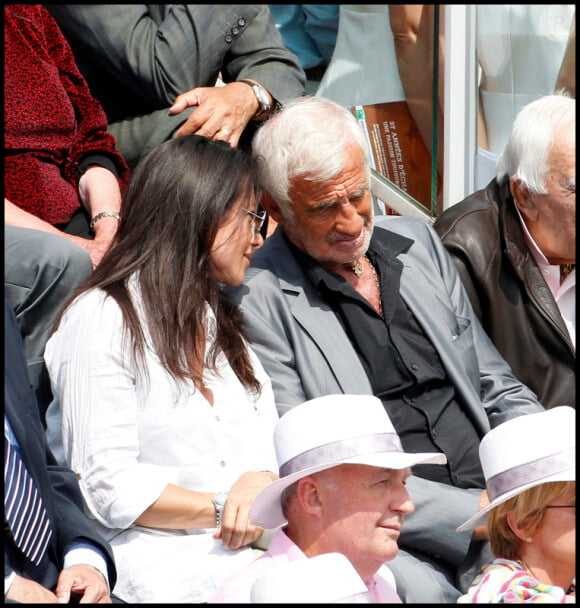 Barbara et Jean-Paul Belmondo au tournoi de Roland-Garros. 6/06/2010