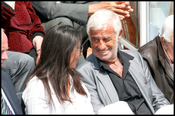 Barbara et Jean-Paul Belmondo au tournoi de Roland-Garros. 6/06/2010