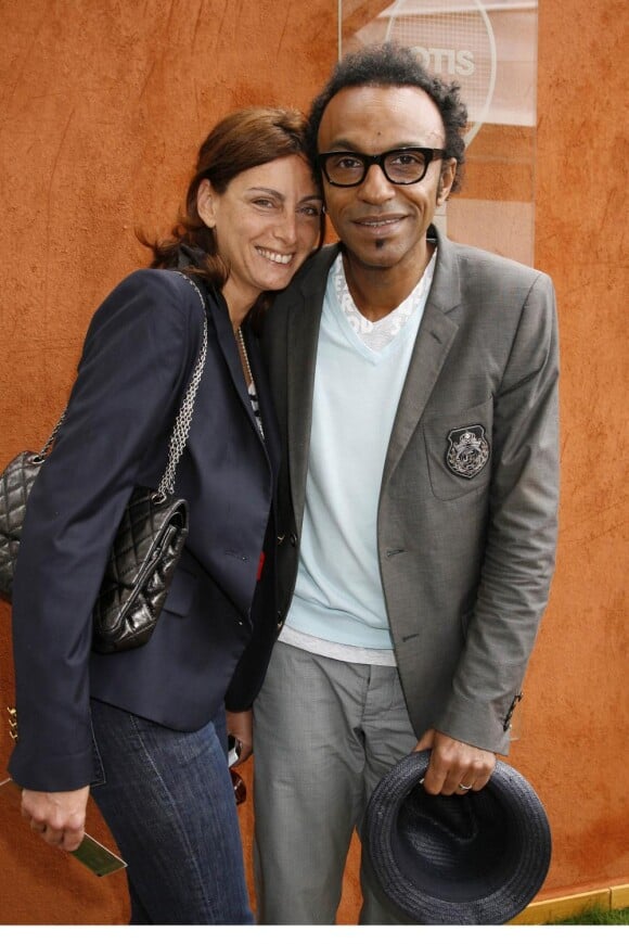 Manu Katché et son épouse au tournoi de Roland-Garros le 6 juin 2010.